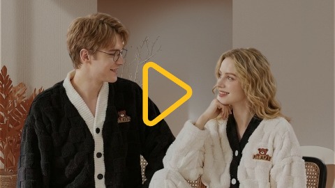 Парний комплект теплих фланелевих піжам у стилі кімоно